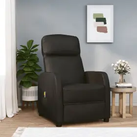 Massage Chair Black Faux Leather Plywood Iron Large 720286030141