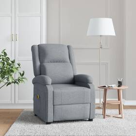 Massage Chair Light Gray Fabric Wood Metal Single Massage Chair 720287164579