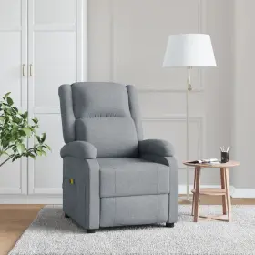 Massage Chair Light Gray Fabric Wood Metal Single 720287164579