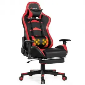 Massage Gaming Chair Footrest-red - Color Red 461759713932 With