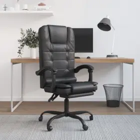 Massage Office Chair Black Faux Leather Metal Plywood Foam 720287202394