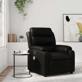 Massage Recliner Chair Black Faux Leather Metal Plywood Single 721012202467