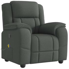 Massage Recliner Chair Dark Gray Polyester Single 721102965371