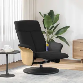 Massage Recliner Chair Footrest Black Fabric 721012043176 With