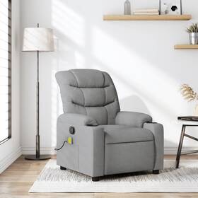 Massage Recliner Chair Light Grey 721012178526
