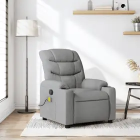 Massage Recliner Chair Light Grey Fabric 721012371132 100% Polyester Standard