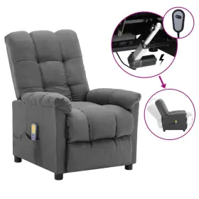 Massage Recliner Light Gray Fabric 720286552230
