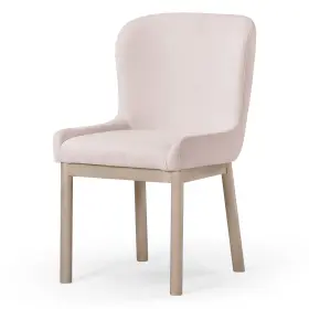 Ml354605-wdc-wt-1-u-b Maven Lane Gia Dining Chair Refined White Finish With Cream Fabric Used