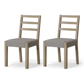 Ml355204-wdc-gr-u-b Maven Lane Rustic Dining Chair Grey With Slate Linen Fabric Set Of 2 Used