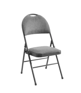 1731065 Maxchief Metal High Back Padded Folding Chair Gray