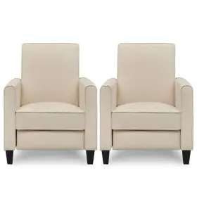34070mk Maykoosh Pushback Recliner Chairs Or Small Spaces With Adjustable Footrest Cream/linen