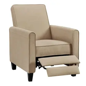 70191mk Maykoosh Mocha Manual Pushback Recliner Linen Chairs Customizable Comfort In A Compact