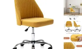 Mcq 706859203509 Office Desk Chair Modern Cute Rolling Vanity Swivel Task Chairs Yellow