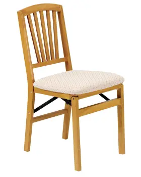 Meco 042952132903 Stakmore Slat Back Folding Chair Finish Set Of 2 Oak