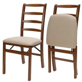 Meco 792790562003 Stakmore Shaker Ladderback Folding Chair Finish Set Of 2 Fruitwood