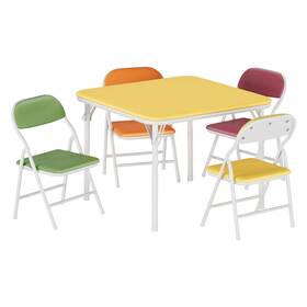 Megachoice 93j-w-rrw46-w3vxbjl5rub 5 Piece Set Folding Card Table And Chairs Portable Foldable With 2 Pu