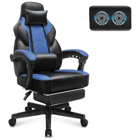 Bl520-blu-u-a Meilocar Adjustable Gaming Chair With Footrest Massage Lumbar Support Open Box