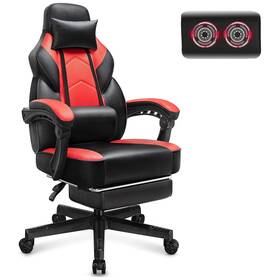 Meilocar Bl520-rd-u-b Adjustable Gaming Chair With Footrest Massage Lumbar Support Red Used