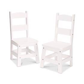 Melissa & Doug 53728956 And Wooden Chair Pair - White