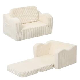 Memorecool 25mmc1003-beige Toddler Couch Fold Out 2-in-1 17 Inch D X 23.6 W 16 H Beige