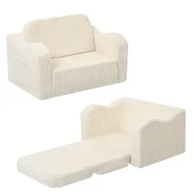 25mmc1003-beige Memorecool Toddler Couch Fold Out 2-in-1 17 Inch D X 23.6 W 16 H Beige