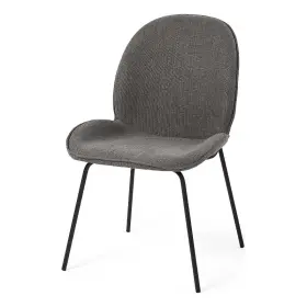 69305 Mercana Furniture And Decor Inala Gray Fabric Seat Black Metal Frame Dining Chair Set Of 2