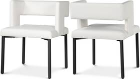Meridian 753359806228 Caleb Collection Modern Contemporary Upholstered Dining Chair With Squared