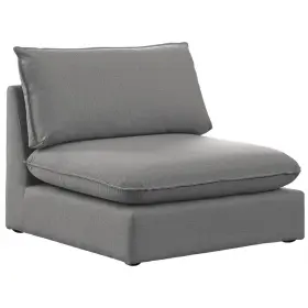 Meridian Furniture 094308263397 Mackenzie Grey Durable Linen Textured Armless