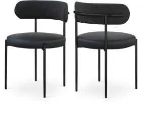 Meridian Furniture 094308281384 881black-c Beacon Collection Modern Black Set Of 2