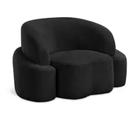 Meridian Furniture 094308285344 Principessa Black Boucle Fabric Chair