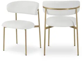 Meridian Furniture 094308300542 759white-c Lupita Collection Modern Contemporary Dining Chair With Soft Whi