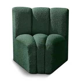 102green-cc Meridian Furniture Arc Green Boucle Fabric Curved Corner