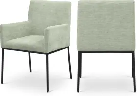 11001mint-c Meridian Furniture Reeves Dining Chair Soft Mint Green Chenille 2pk