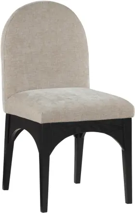 378beige-sc Meridian Furniture Waldorf Collection Art Deco Dining Side Chair With Soft Beige Che