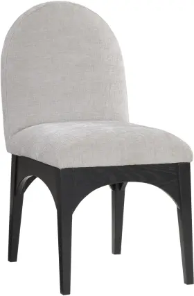 378grey-sc Meridian Furniture Waldorf Collection Art Deco Dining Side Chair With Soft Light Grey