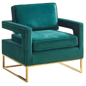 511green Meridian Furniture Noah Velvet Accent Chair Contemporary Green