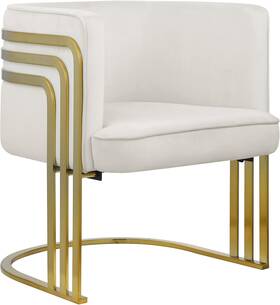 Meridian Furniture 533cream Rays Cream Velvet Upholstered Accent Chair