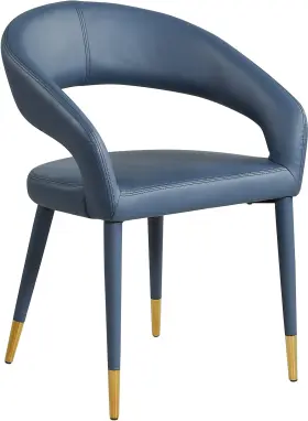 538navy-c Meridian Furniture Destiny Roundedchair Navy 23 Inch W X D 31.5 H