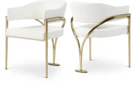 553cream-c Meridian Furniture Meridianfurniture553cream-cmadelyn Rushed Brass Metal Frame23.5 Inch W X 22 D 30