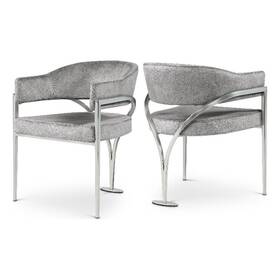 Meridian Furniture 554grey-c Madelyn 23.5 Inch W X 22 D 30 H Grey/silver