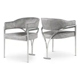 554grey-c Meridian Furniture Madelyn 23.5 Inch W X 22 D 30 H Grey/silver