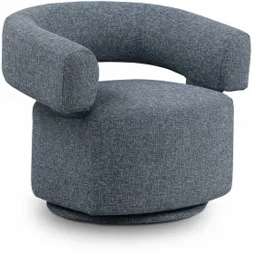 598blue Meridian Furniture Niya Blue Linen Textured Fabric Swivel Accent Chair