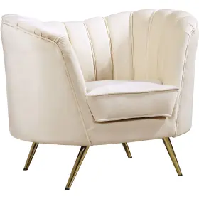 622cream-c Meridian Furniture Margo Velvet Chair Contemporary Cream