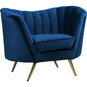 622navy-c Meridian Furniture Margo Velvet Chair Contemporary Navy