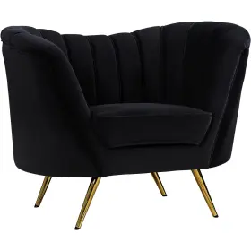 Meridian Furniture 647899947575 Margo Velvet Chair Contemporary Black