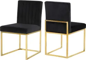 Meridian Furniture 647899949678 Giselle Collection Modern Contemporary Velvet Upholstered Dining Chair Durable