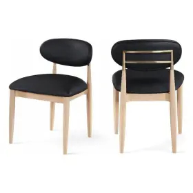 Meridian Furniture 647999703965 Riccio Black Vegan Leather Dining Side Chair Set Of 2