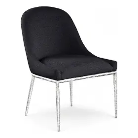 Meridian Furniture 647999719775 Ferro Black Linen Textured Performance Fabric Dining Sc
