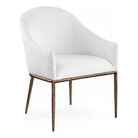 Meridian Furniture 647999719836 Ferro White Linen Textured Performance Fabric Dining Ac