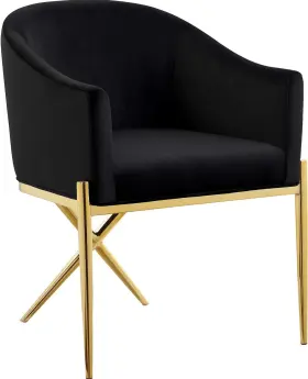 Meridian Furniture 704831403749 Xavier Black Velvet Dining Chair